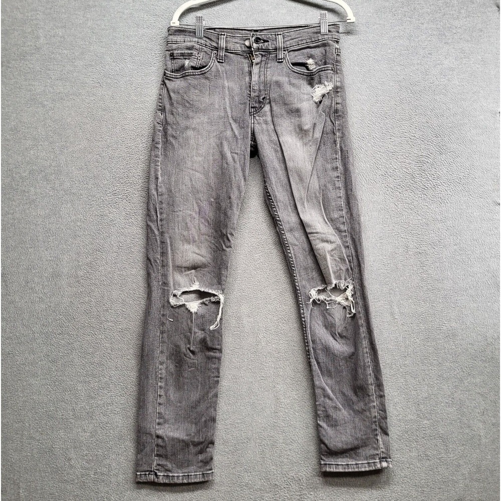 Levi's 511 Men Jeans 31x32 Gray Denim‎ Slim Straight Mid Rise